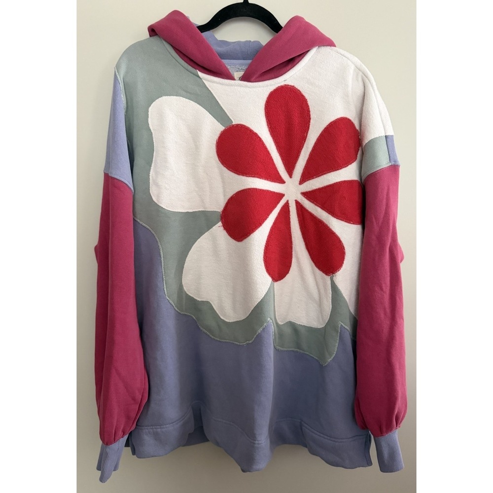 Free People Clover Sweatshirt Floral Poppy Combo Women's Size Small